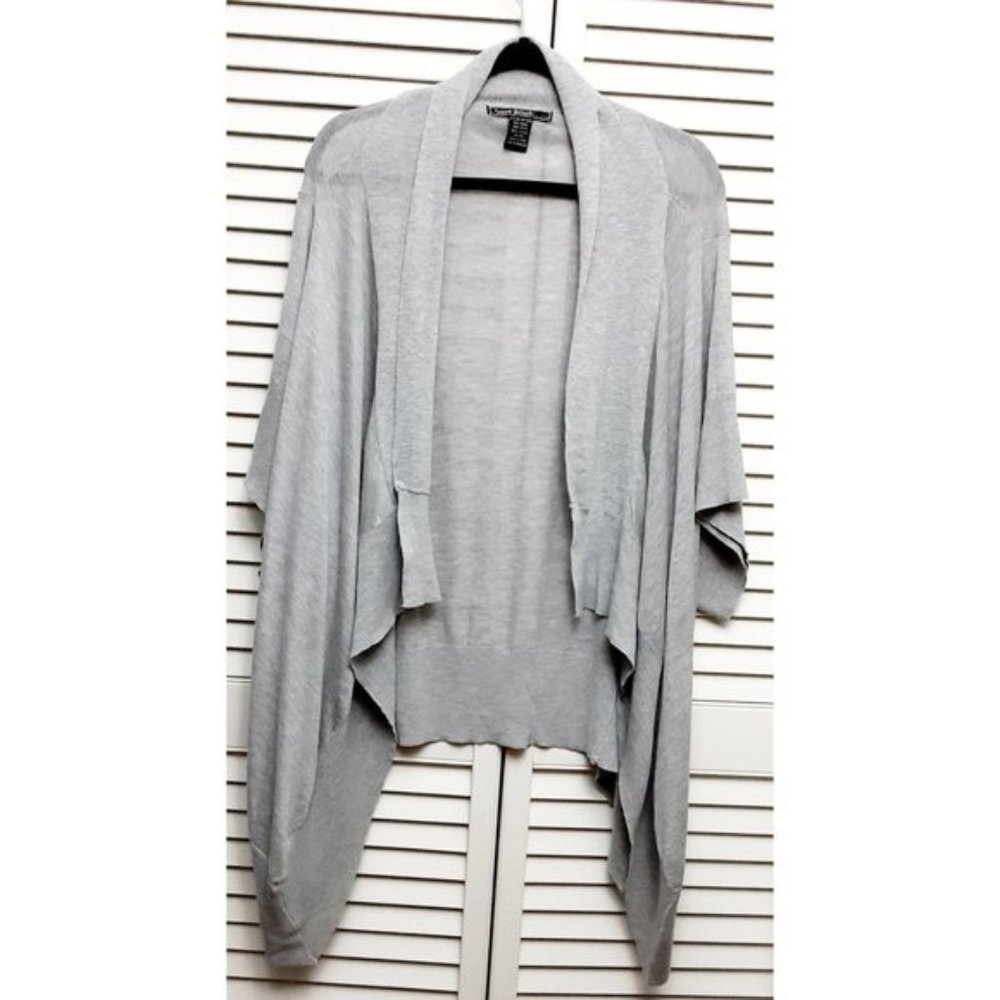 Anthropologie Love Stitch Gray Open Cardigan OS